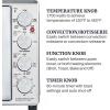 Elite Gourmet ETO4524 45L Countertop Convection Toaster Oven, French Doors, Adjustable Temperature & Timer, Bake, Roast, Broil, Toast, Includes Baking Pan, Rack, Rotisserie, Stainless Steel(12-Slice  45L)