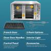 Elite Gourmet ETO4524 45L Countertop Convection Toaster Oven, French Doors, Adjustable Temperature & Timer, Bake, Roast, Broil, Toast, Includes Baking Pan, Rack, Rotisserie, Stainless Steel(18-Slice  45L)
