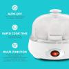 Elite Gourmet EGC007CHC# Rapid Egg Cooker, 7 Easy-To-Peel, Hard, Medium, Soft Boiled Eggs, Poacher, Omelet Maker, Auto Shut-Off, Alarm, 16-Recipe Booklet, Charcoal Grey(Classic White)