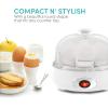 Elite Gourmet EGC007CHC# Rapid Egg Cooker, 7 Easy-To-Peel, Hard, Medium, Soft Boiled Eggs, Poacher, Omelet Maker, Auto Shut-Off, Alarm, 16-Recipe Booklet, Charcoal Grey(Classic White)