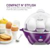 Elite Gourmet EGC700P# Rapid Egg Cooker, 7 Easy-To-Peel, Hard, Medium, Soft Boiled Eggs, Poacher, Omelet Maker, Auto Shut-Off, Alarm, 16-Recipe Booklet, BPA-Free, Eggplant(Eggplant)