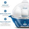 Elite Gourmet EGC700P# Rapid Egg Cooker, 7 Easy-To-Peel, Hard, Medium, Soft Boiled Eggs, Poacher, Omelet Maker, Auto Shut-Off, Alarm, 16-Recipe Booklet, BPA-Free, Eggplant(Ocean)