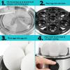 Elite Gourmet EGC700P# Rapid Egg Cooker, 7 Easy-To-Peel, Hard, Medium, Soft Boiled Eggs, Poacher, Omelet Maker, Auto Shut-Off, Alarm, 16-Recipe Booklet, BPA-Free, Eggplant(Stainless Steel)