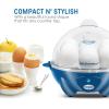 Elite Gourmet EGC700P# Rapid Egg Cooker, 7 Easy-To-Peel, Hard, Medium, Soft Boiled Eggs, Poacher, Omelet Maker, Auto Shut-Off, Alarm, 16-Recipe Booklet, BPA-Free, Eggplant(Ocean)