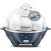 Elite Gourmet EGC700P# Rapid Egg Cooker, 7 Easy-To-Peel, Hard, Medium, Soft Boiled Eggs, Poacher, Omelet Maker, Auto Shut-Off, Alarm, 16-Recipe Booklet, BPA-Free, Eggplant(Steel Blue)