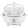 Elite Gourmet EGC-007B# Rapid Egg Cooker, 7 Easy-To-Peel, Hard, Medium, Soft Boiled Eggs, Poacher, Omelet Maker, Auto Shut-Off, Alarm, 16-Recipe Booklet, Black(White)