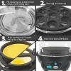 Elite Gourmet EGC700M# Rapid Egg Cooker, 7 Easy-To-Peel, Hard, Medium, Soft Boiled Eggs, Poacher, Omelet Maker, Auto Shut-Off, Alarm, 16-Recipe Booklet, BPA-Free, Seafoam, 7 Egg(Shadow)