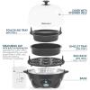 Elite Gourmet EGC700M# Rapid Egg Cooker, 7 Easy-To-Peel, Hard, Medium, Soft Boiled Eggs, Poacher, Omelet Maker, Auto Shut-Off, Alarm, 16-Recipe Booklet, BPA-Free, Seafoam, 7 Egg(Shadow)