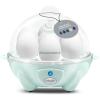 Elite Gourmet EGC700M# Rapid Egg Cooker, 7 Easy-To-Peel, Hard, Medium, Soft Boiled Eggs, Poacher, Omelet Maker, Auto Shut-Off, Alarm, 16-Recipe Booklet, BPA-Free, Seafoam, 7 Egg(Seafoam)