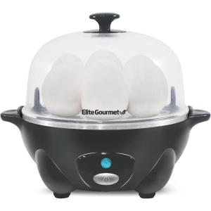 Elite Gourmet EGC700M# Rapid Egg Cooker, 7 Easy-To-Peel, Hard, Medium, Soft Boiled Eggs, Poacher, Omelet Maker, Auto Shut-Off, Alarm, 16-Recipe Booklet, BPA-Free, Seafoam, 7 Egg(Shadow)